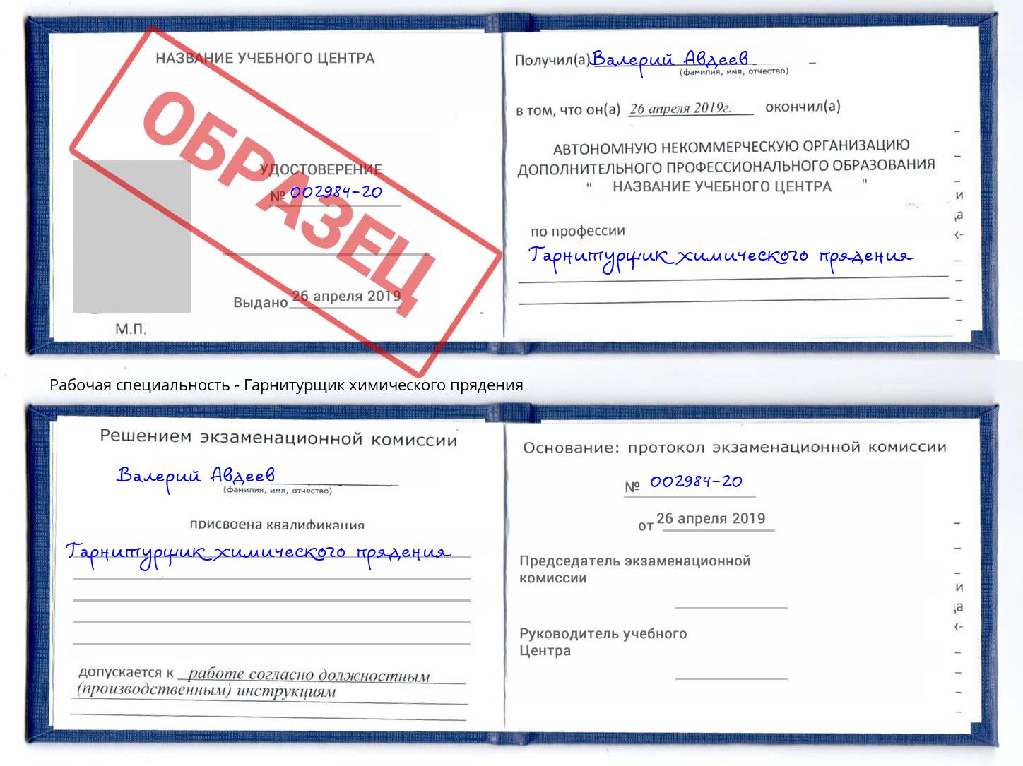 Гарнитурщик химического прядения Сатка