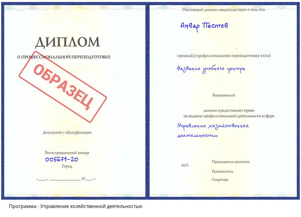 Управление хозяйственной деятельностью Сатка