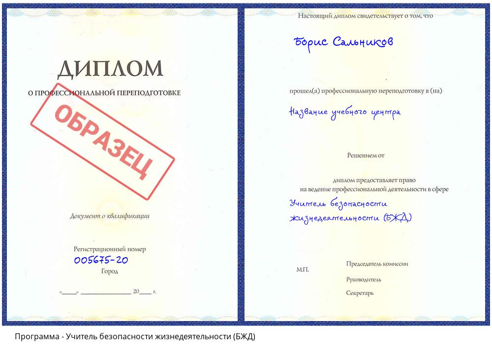 Учитель безопасности жизнедеятельности (БЖД) Сатка