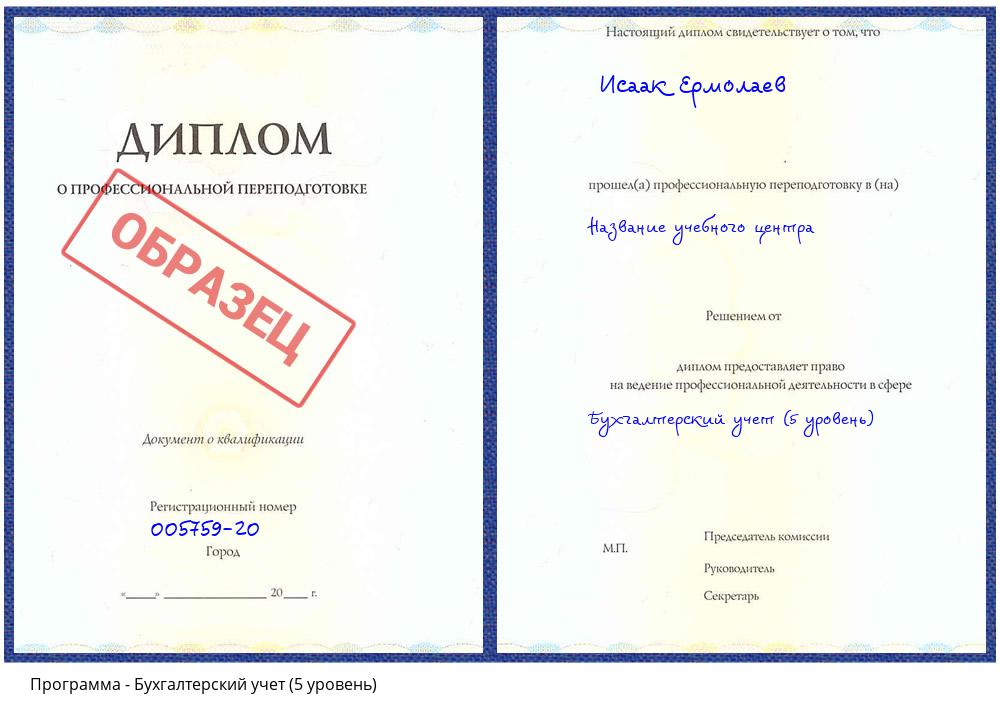 Бухгалтерский учет (5 уровень) Сатка