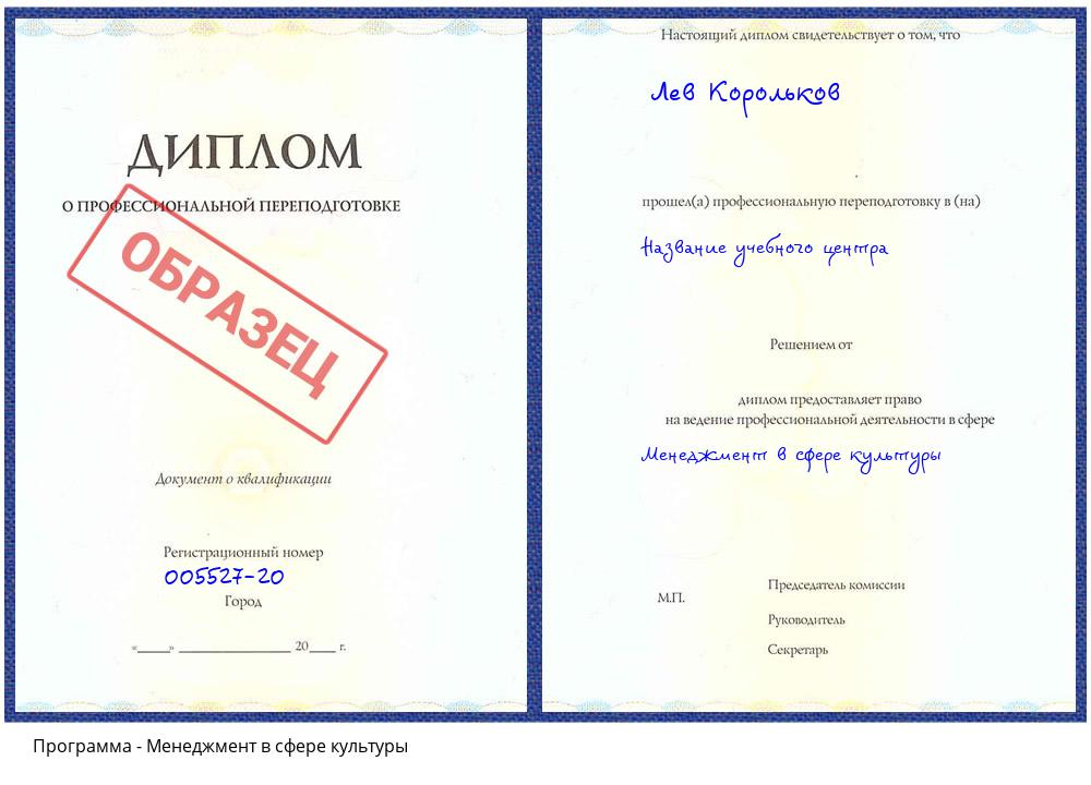 Менеджмент в сфере культуры Сатка