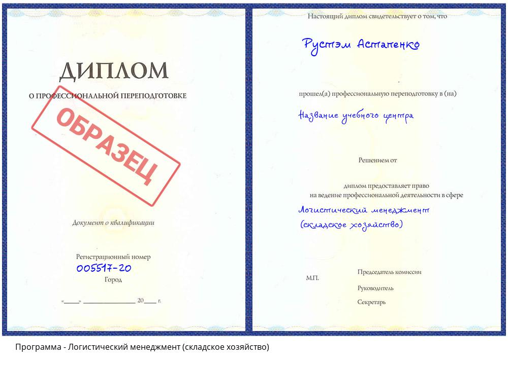 Логистический менеджмент (складское хозяйство) Сатка
