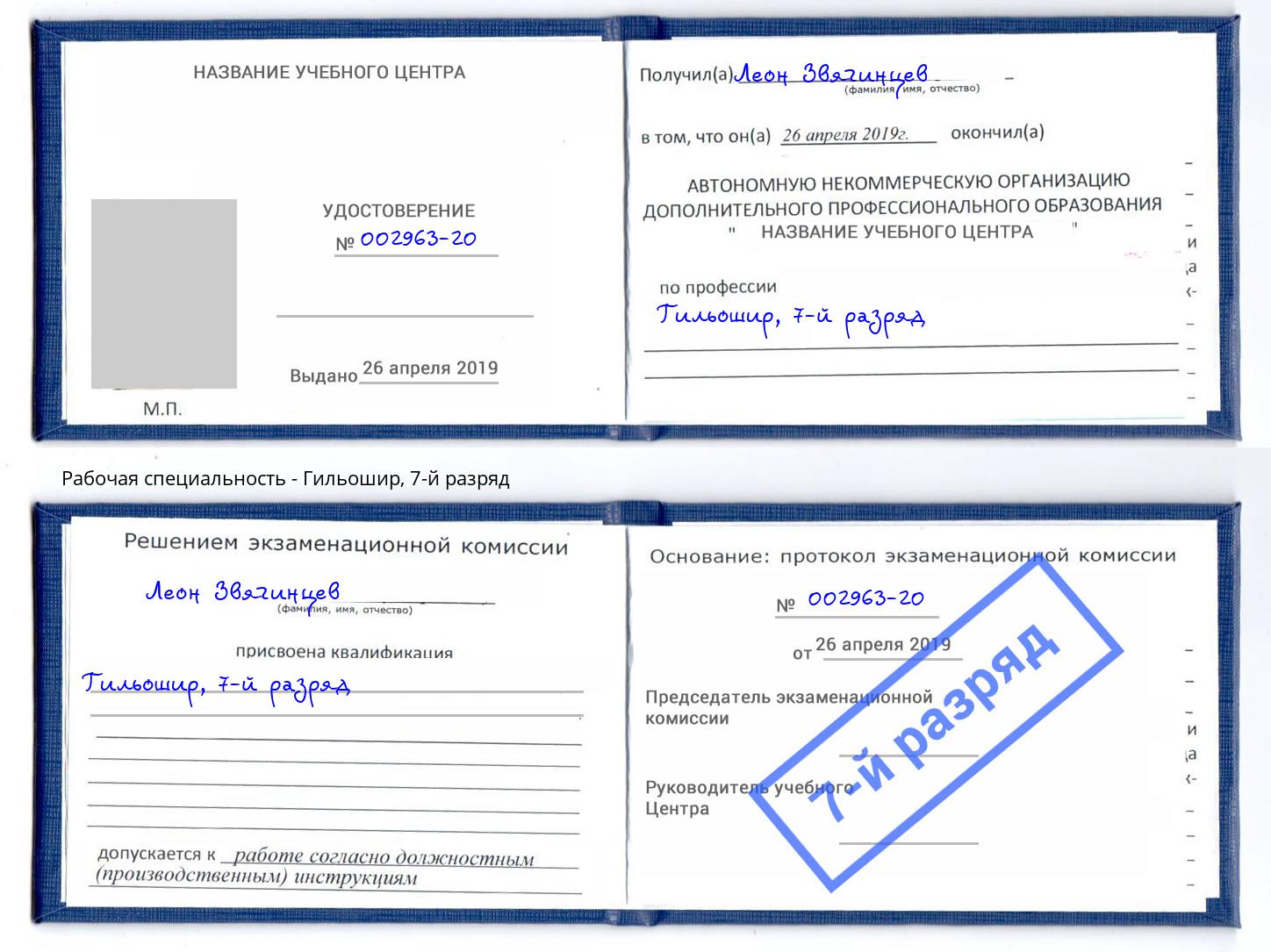 корочка 7-й разряд Гильошир Сатка